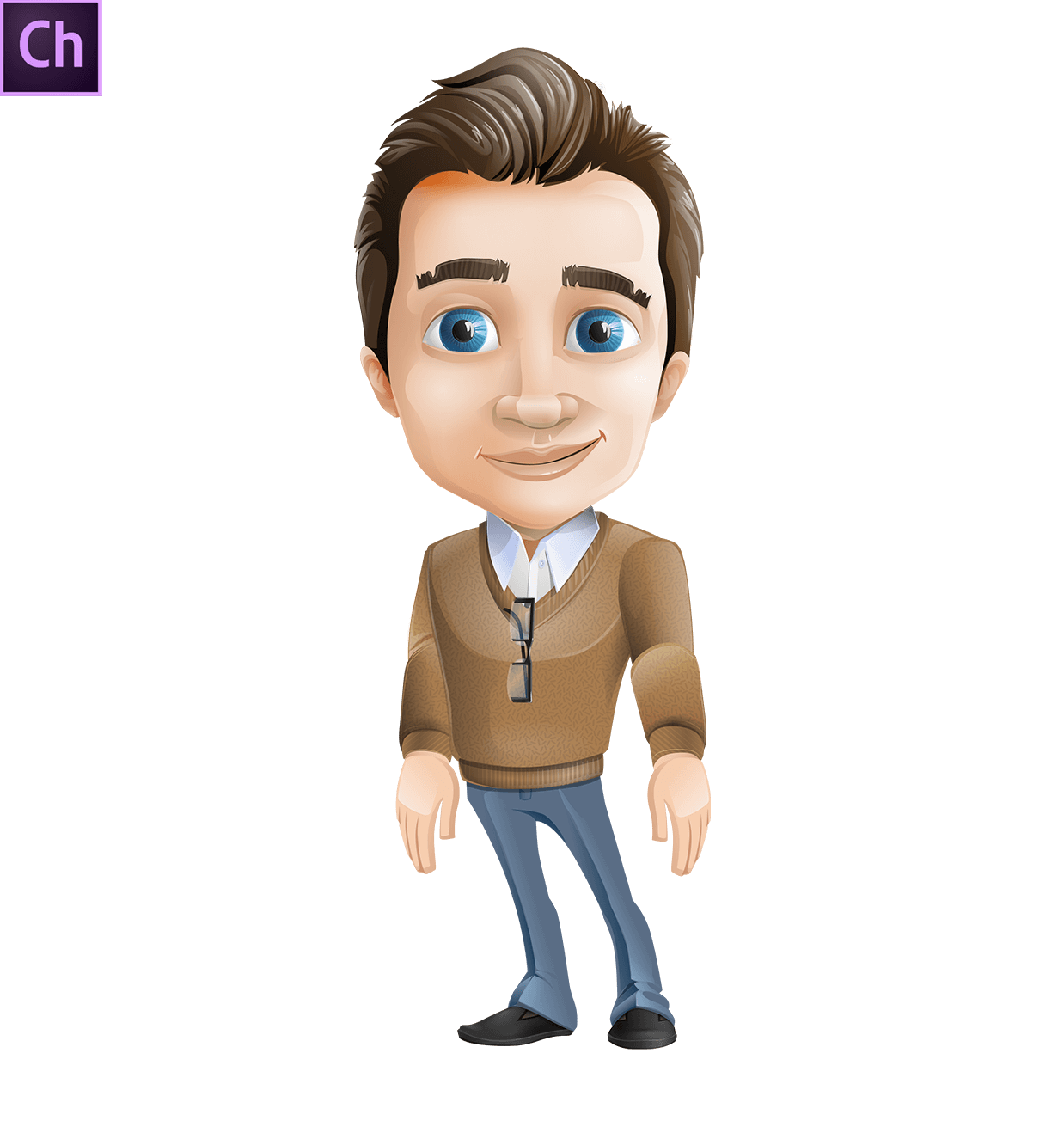 Young Male Teacher Character Animator Puppet